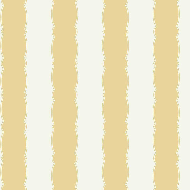 Wallpaper Scalloped Stripe Wallpaper // Yellow 