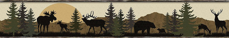 Wallpaper Scenic Silhouette Border Sample // Brown 8 x 10 
