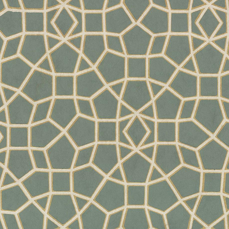 Wallpaper Sculptural Web Wallpaper Sample // Dark Green & Gold 8 x 10 