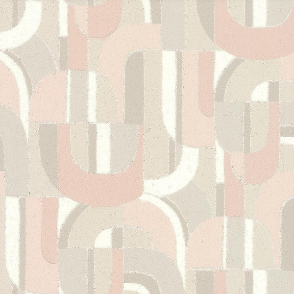 Wallpaper Sculpture Garden Wallpaper Sample // Pink & Cream 8 x 10 