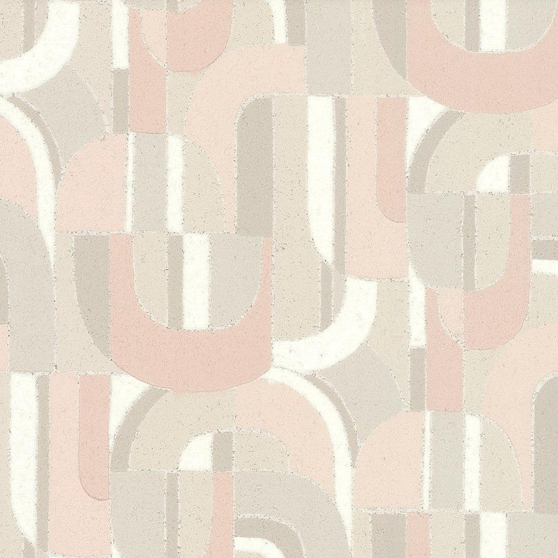 Wallpaper Sculpture Garden Wallpaper Sample // Pink & Cream 8 x 10 