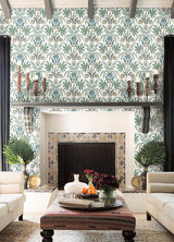 Wallpaper Seaside Jacobean Wallpaper // Green & Blue 