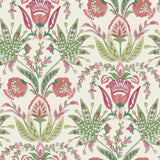 Wallpaper Seaside Jacobean Wallpaper // Green & Red 