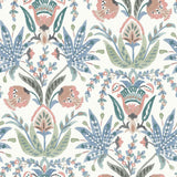 Wallpaper Seaside Jacobean Wallpaper // Pink & Blue 