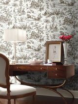 Wallpaper Seasons Toile Wallpaper // Brown 