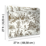 Wallpaper Seasons Toile Wallpaper // Brown 