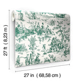 Wallpaper Seasons Toile Wallpaper // Dark Green 