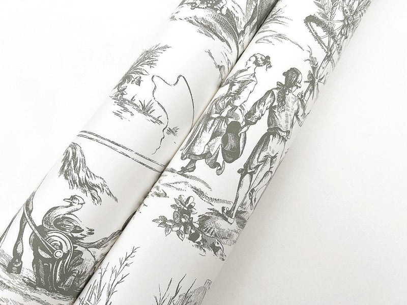 Wallpaper Seasons Toile Wallpaper // Grey 