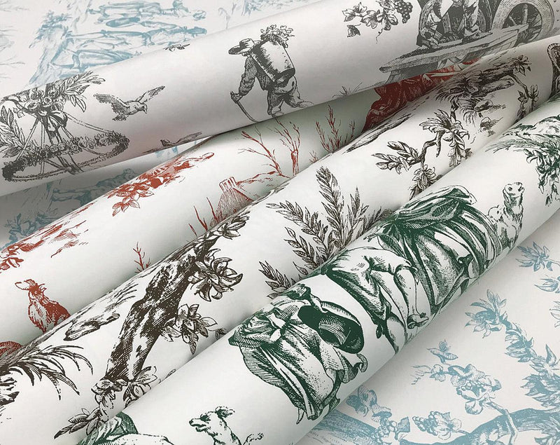 Wallpaper Seasons Toile Wallpaper // Red 