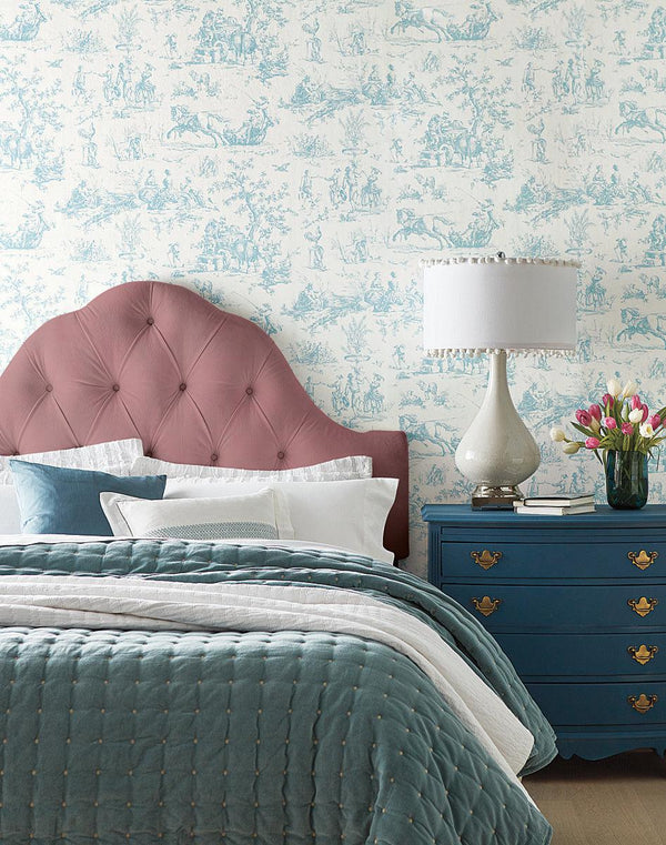 Wallpaper Seasons Toile Wallpaper // Teal 