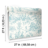 Wallpaper Seasons Toile Wallpaper // Teal 