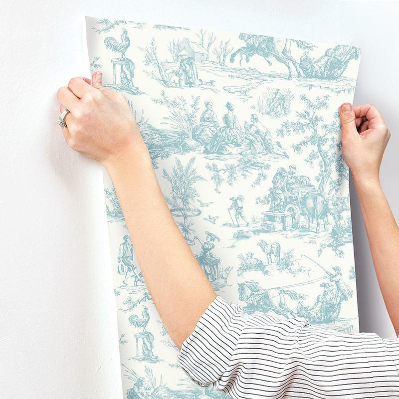 Wallpaper Seasons Toile Wallpaper // Teal 