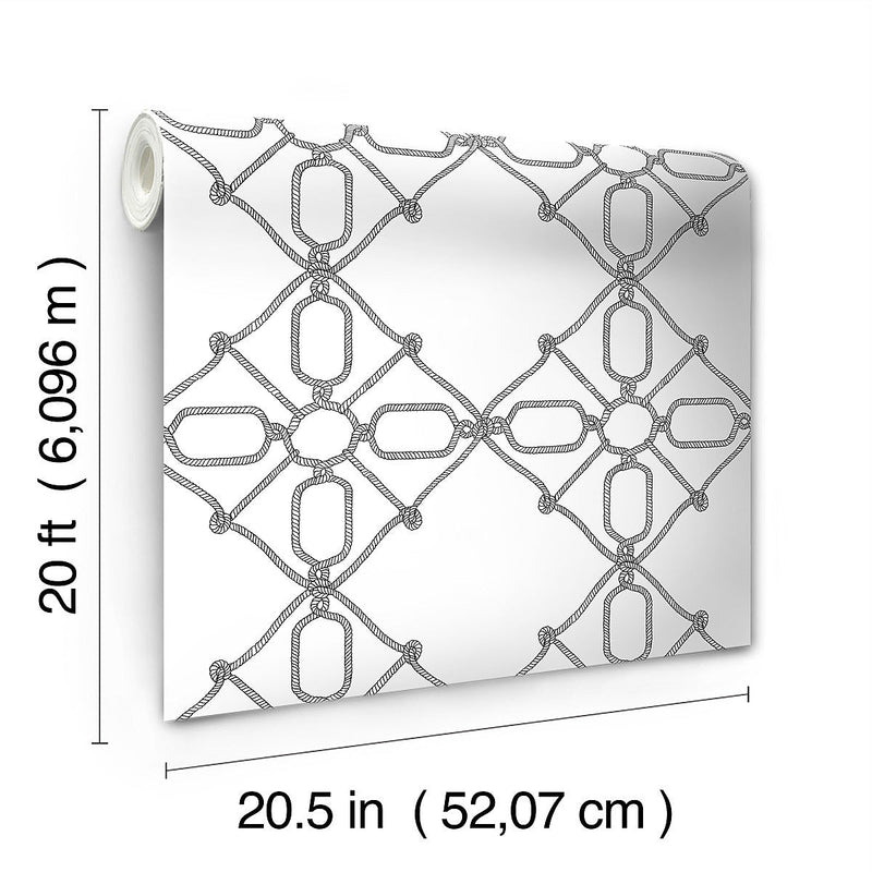 Wallpaper Seawater Diamond Trellis Peel & Stick Wallpaper // Black & White 