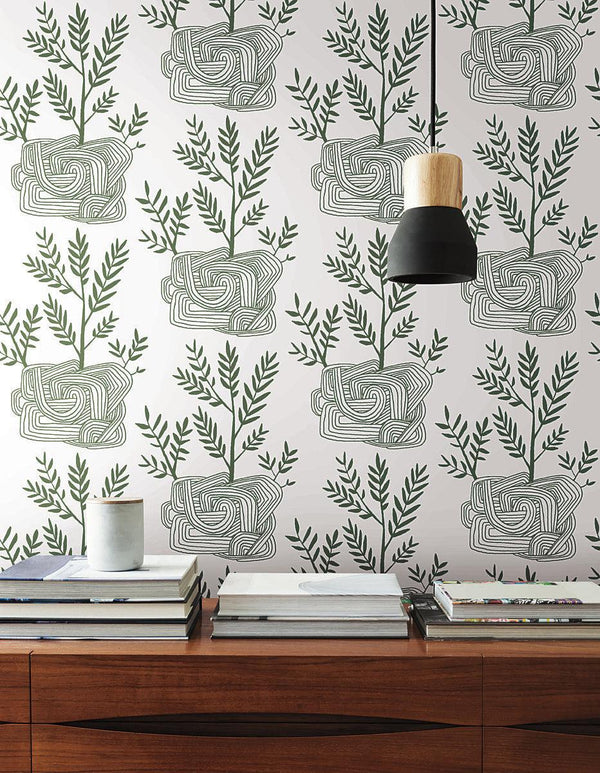 Wallpaper Seedlings Peel & Stick Wallpaper // Green 