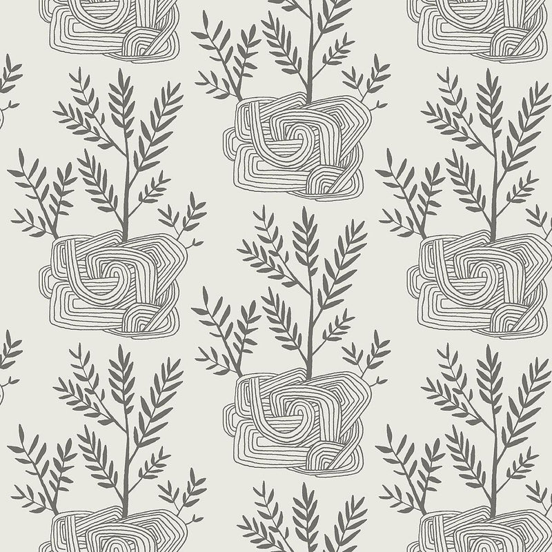 Wallpaper Seedlings Peel & Stick Wallpaper Sample // Grey 8 x 10 