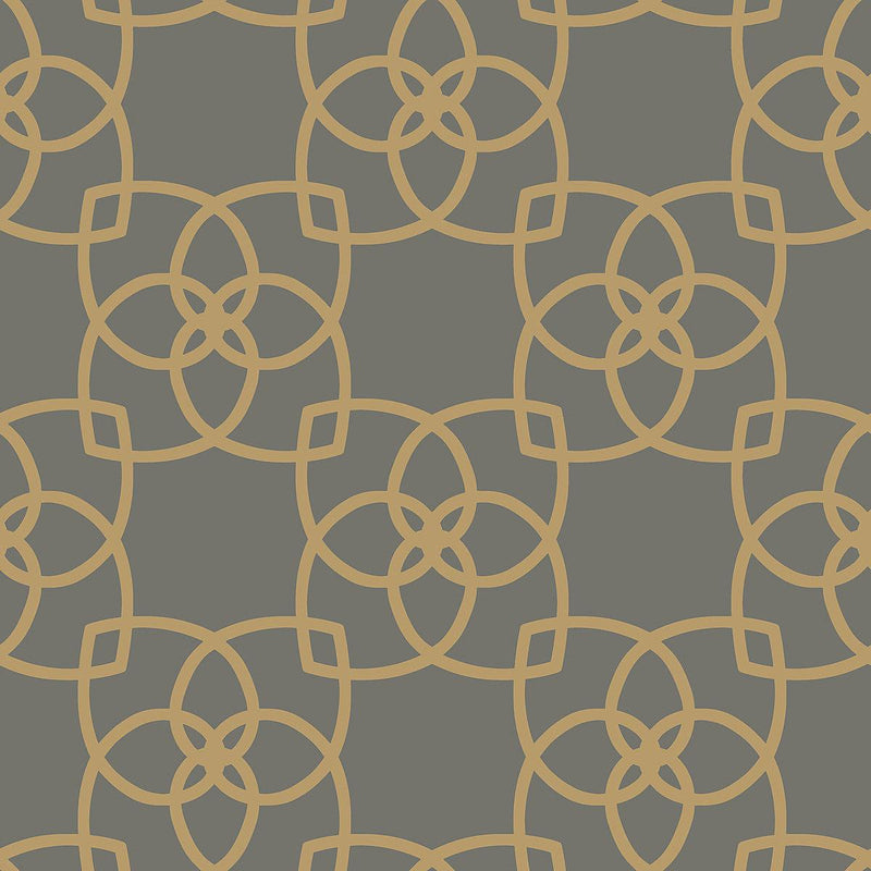 Wallpaper Serendipity Wallpaper // Grey & Gold Metallic 
