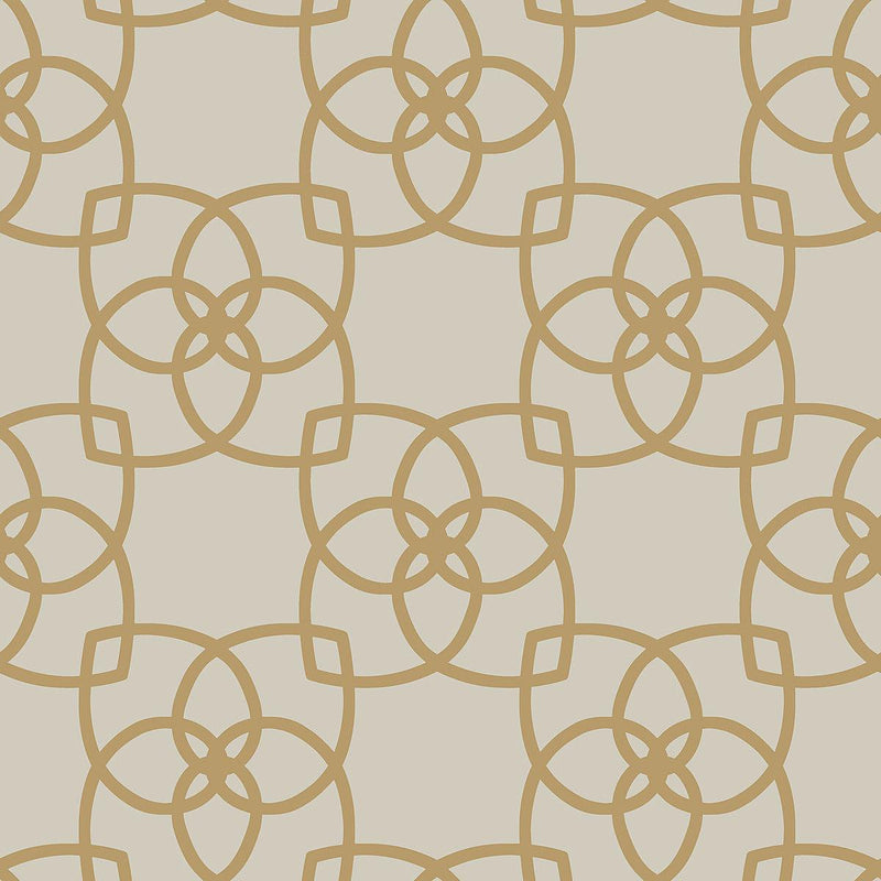 Wallpaper Serendipity Wallpaper Sample // Cream & Gold Metallic 8 x 10 