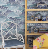 Wallpaper Shangri-La Peel & Stick Wallpaper // Navy Blue 