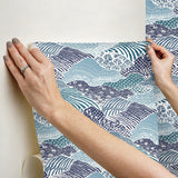 Wallpaper Shangri-La Peel & Stick Wallpaper // Navy Blue 