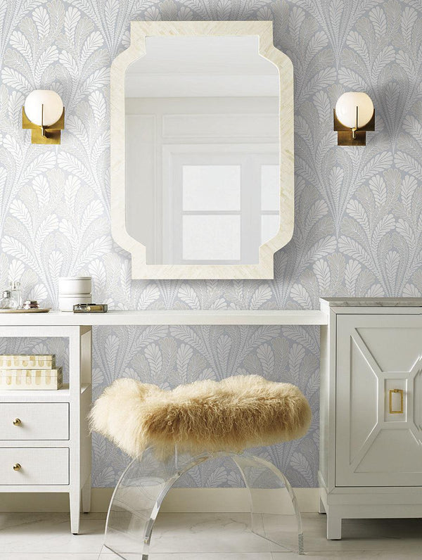 Wallpaper Shell Damask Wallpaper // Blue 