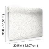 Wallpaper Shell Damask Wallpaper // Cream & Pearl 