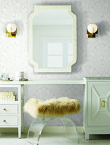 Wallpaper Shell Damask Wallpaper // Neutral & Pearl 