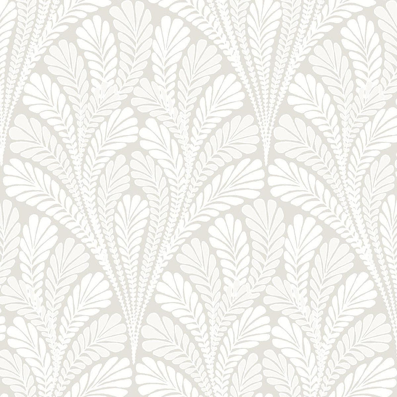 Wallpaper Shell Damask Wallpaper Sample // Cream & Pearl 8 x 10 