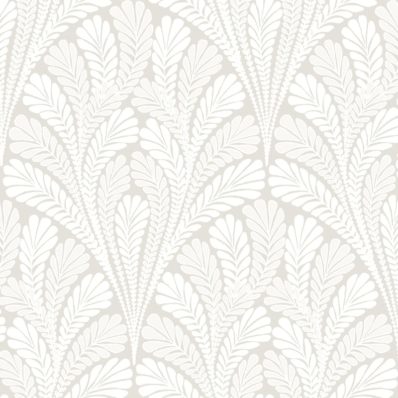 Wallpaper Shell Damask Wallpaper Sample // Neutral & Pearl 8 x 10 