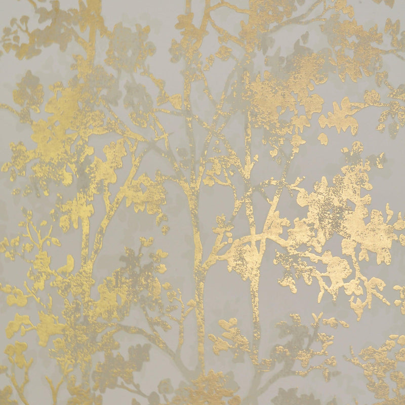 Wallpaper Shimmering Foliage Wallpaper // Almond & Gold 