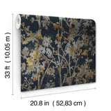 Wallpaper Shimmering Foliage Wallpaper // Black 