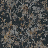 Wallpaper Shimmering Foliage Wallpaper // Black 