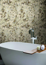 Wallpaper Shimmering Foliage Wallpaper // Khaki 