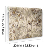 Wallpaper Shimmering Foliage Wallpaper // Khaki 
