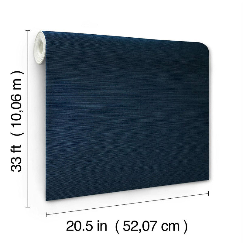 Wallpaper Shining Sisal Grasscloth Wallpaper // Dark Blue Metallic 