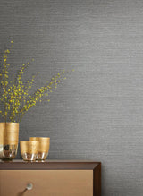 Wallpaper Shining Sisal Grasscloth Wallpaper // Silver Metallic 