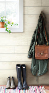 Wallpaper Shiplap Wallpaper // Grey & Off White 