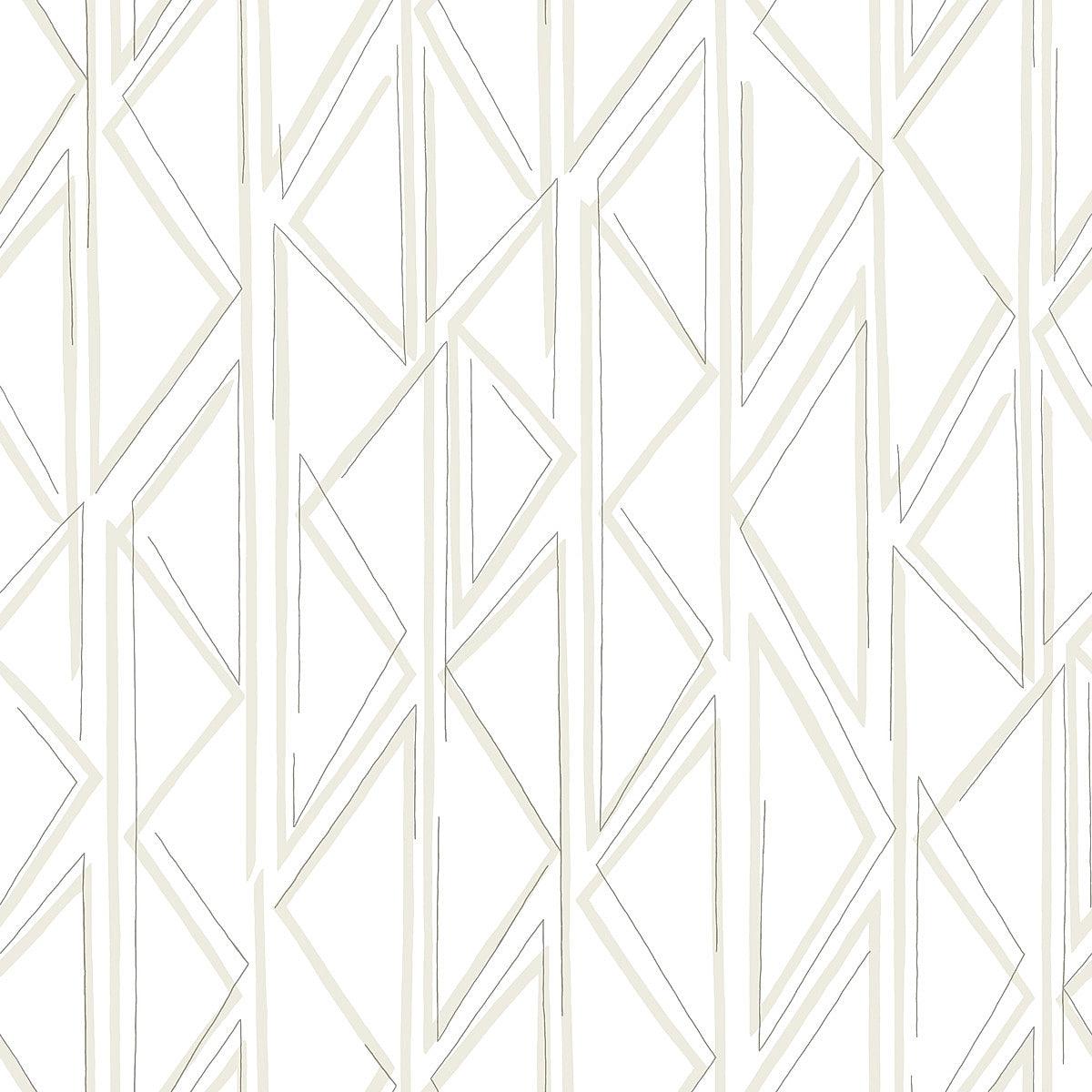 Magnolia Home Sideways Sketch Beige Wallpaper Designer Geometric