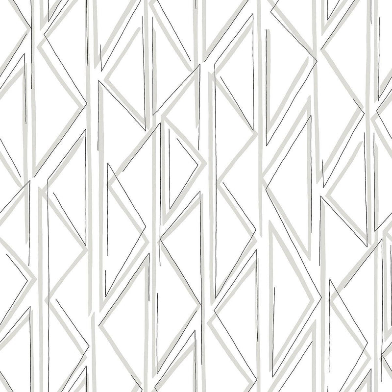 Wallpaper Sideways Sketch Wallpaper Sample // Grey 8 x 10 
