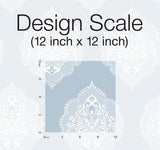 Wallpaper Signet Medallion Damask Wallpaper // Blue 