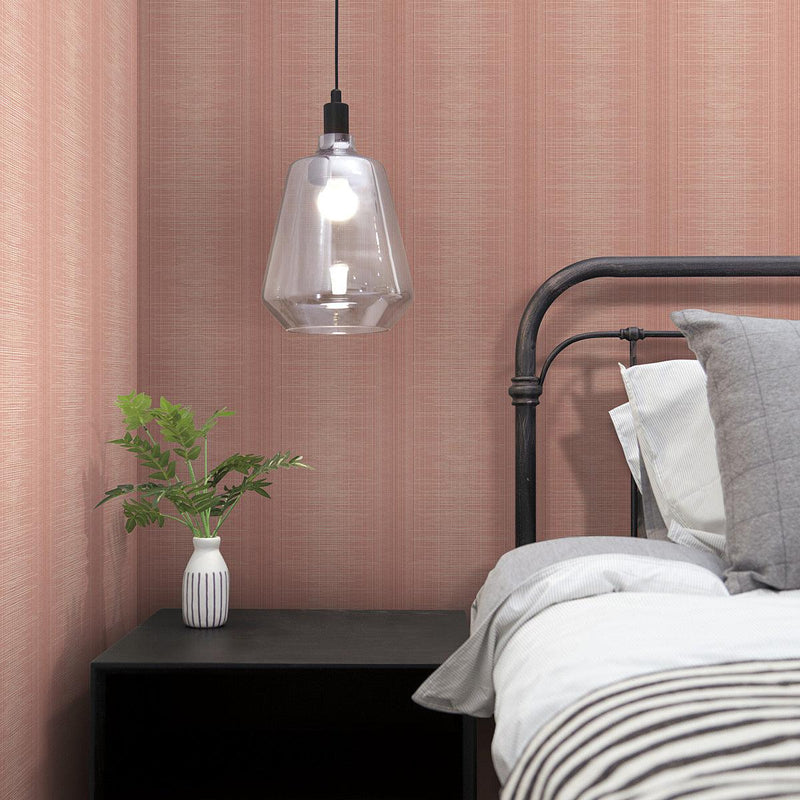 Wallpaper Silk Weave Stripe Wallpaper // Coral 