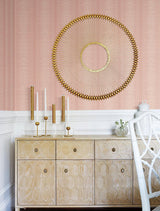 Wallpaper Silk Weave Stripe Wallpaper // Coral 