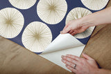 Wallpaper Soho Starburst Peel & Stick Wallpaper // Blue & Gold 