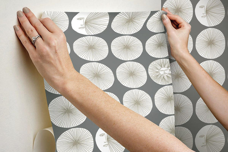 Wallpaper Soho Starburst Peel & Stick Wallpaper // Grey 