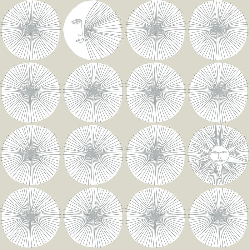 Wallpaper Soho Starburst Peel & Stick Wallpaper Sample // Silver 8 x 10 