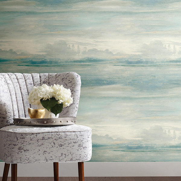 Wallpaper Soothing Mists Scenic Peel & Stick Wallpaper // Blue 