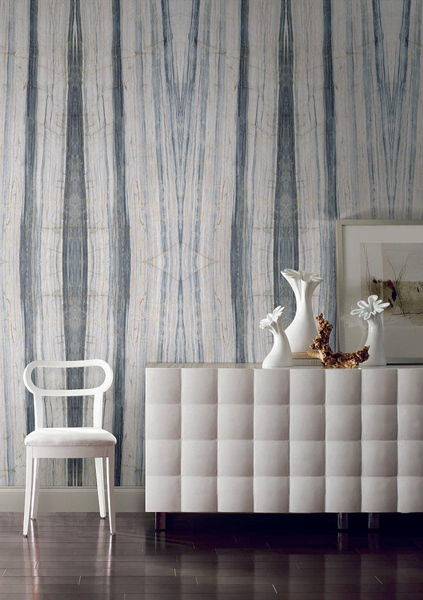 Wallpaper Spanish Marble Peel & Stick Wallpaper // Grey & Blue 