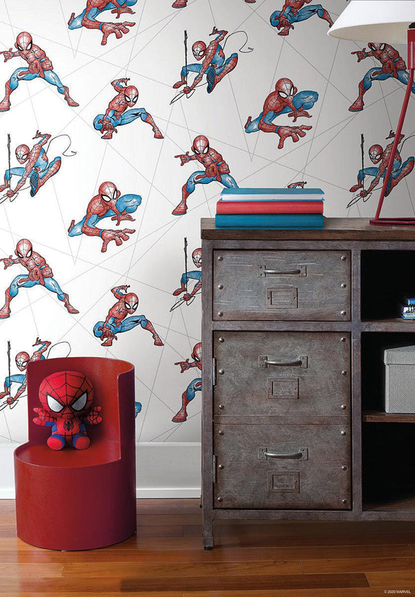 Wallpaper Spider-Man Fracture Wallpaper // Blue & Grey 