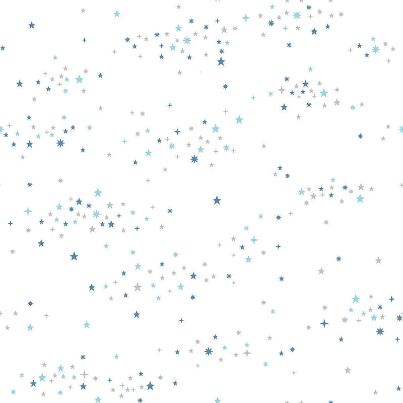 Wallpaper Starlight, Star Bright Peel & Stick Wallpaper Sample // Blue & Grey 8 x 10 