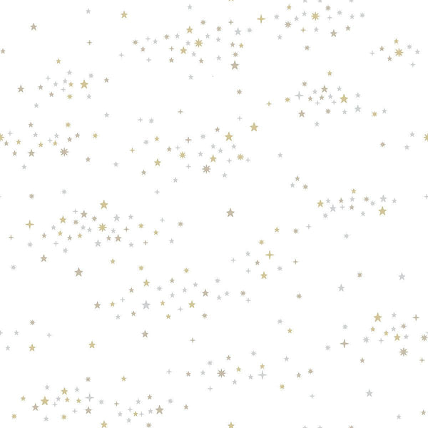 Wallpaper Starlight, Star Bright Peel & Stick Wallpaper // Silver & Gold 