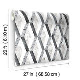 Wallpaper Statuary Diamond Inlay Peel & Stick Wallpaper // Grey 